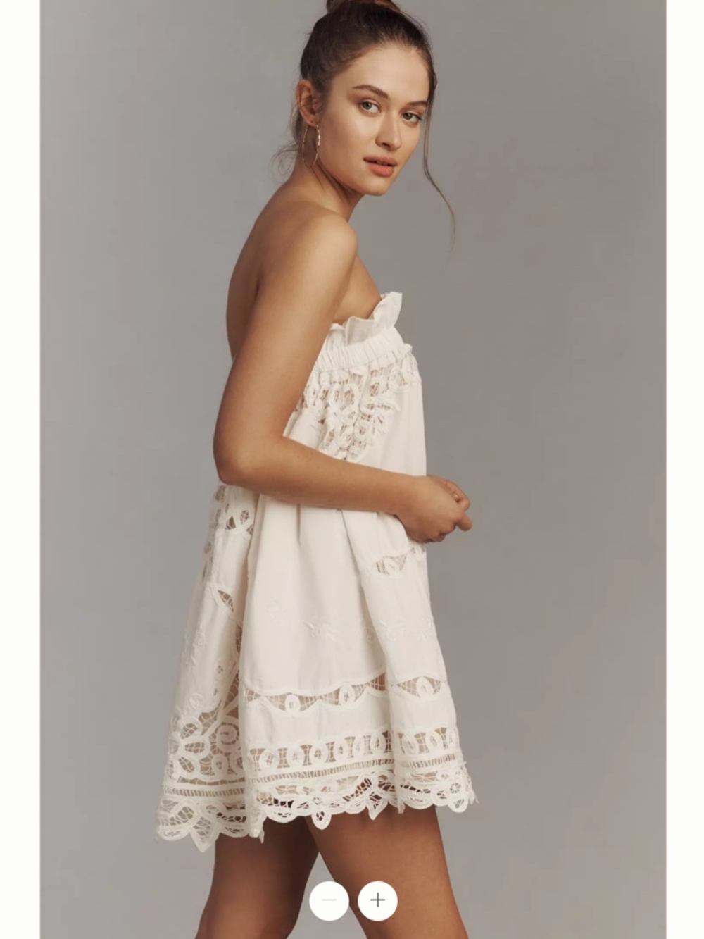 Anthropologie Maeve Strapless Lace Mini Dress - Picture 5 of 5